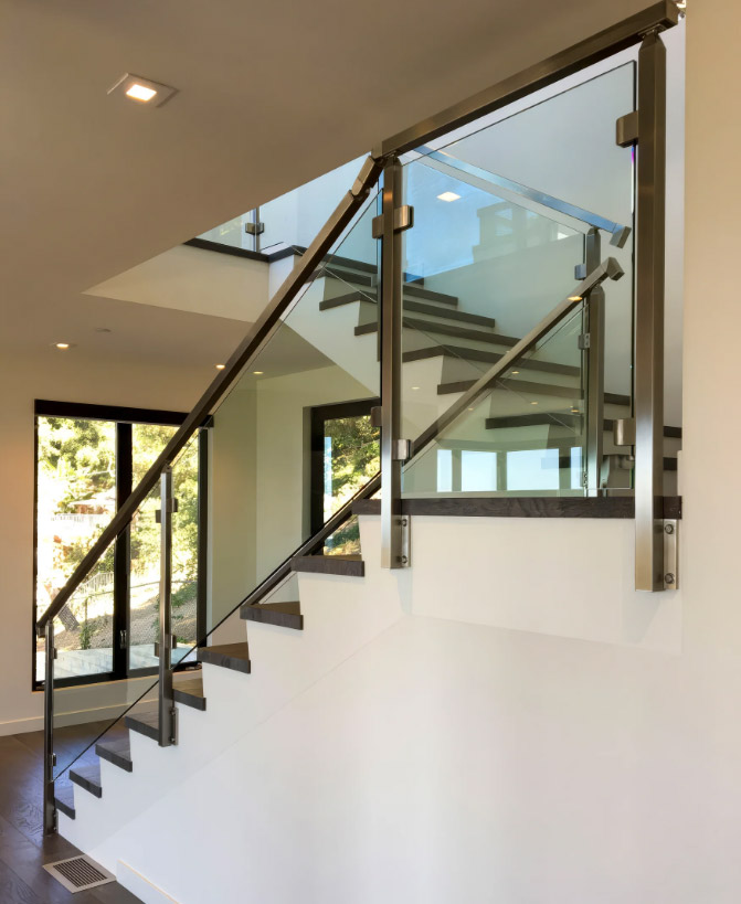 Glass Railings with Fascia Mounted Posts by LA Railings