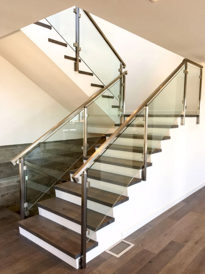 Glass Railings with Fascia Mounted Posts by LA Railings