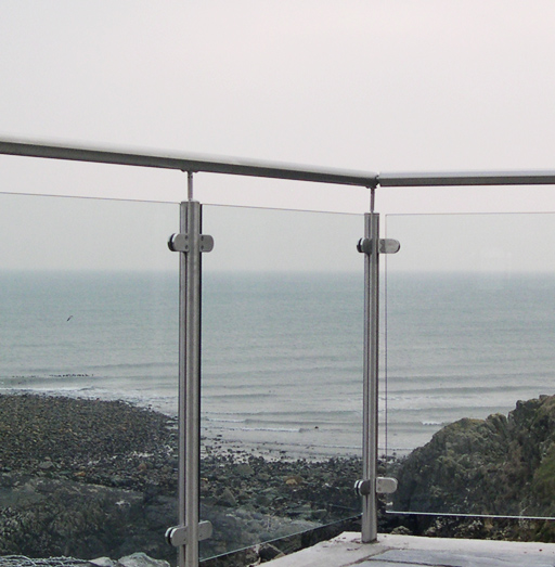 Glass Railings with Posts by LA Railings