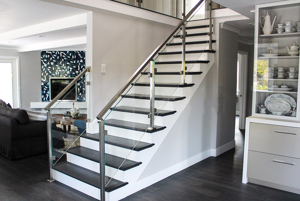 Glass Railings with Top Mounted Posts by LA Railings