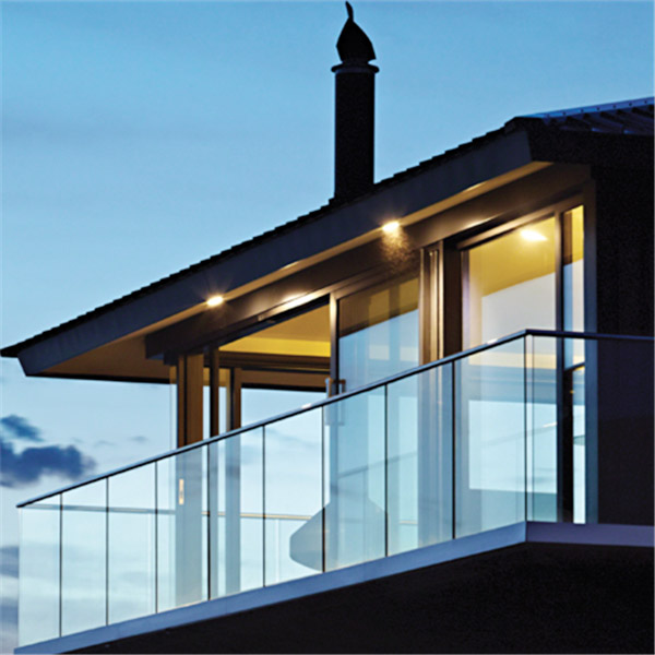 Glass Railings with Fascia Mounted U-Channel with Top Cap Rails