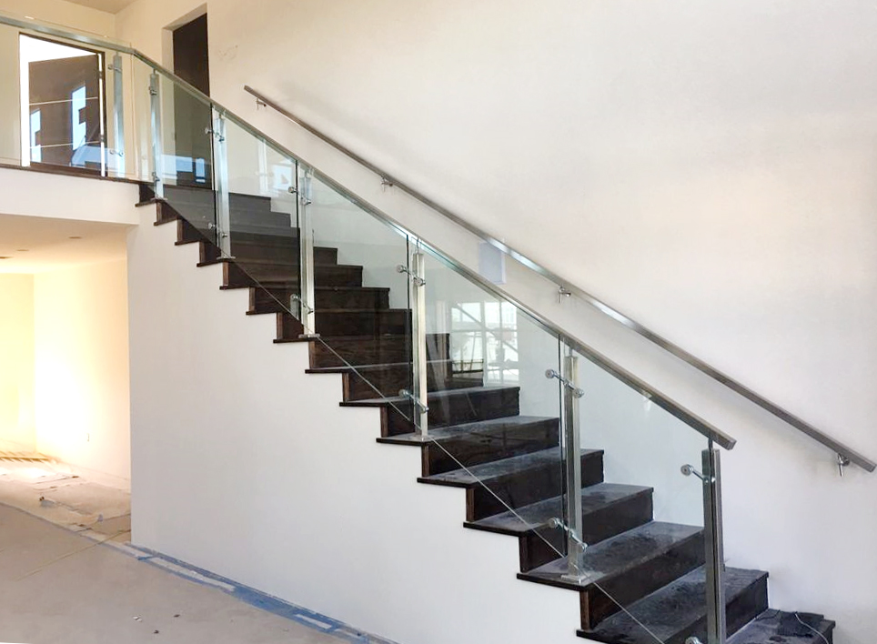 Glass Railings with Top Mounted Posts by LA Railings