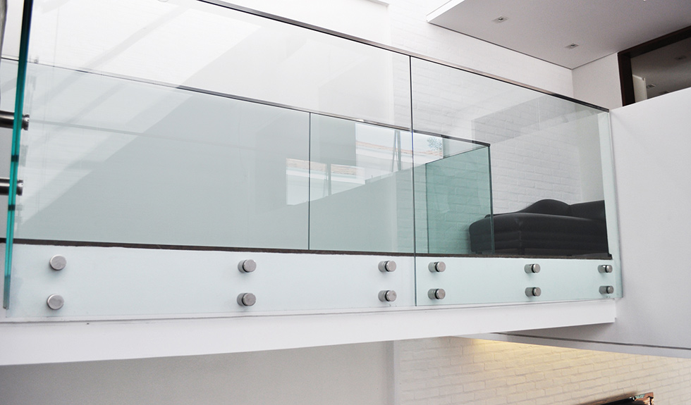 Glass Railings with Standoffs and Top Cap Rails by LA Railings