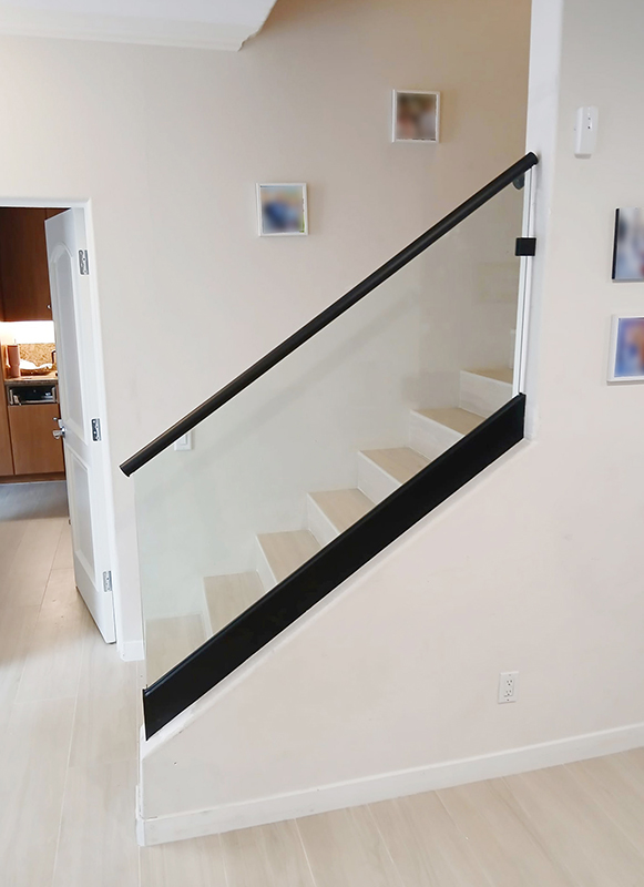 Glass Railings with Top Mounted U-Channel and Top Cap Rails by LA Railings