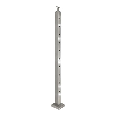 316 Stainless Steel Top-Mount Square Post for Cable Railing - 36