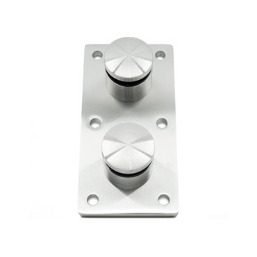 316 Stainless Steel Double Standoff Plate for Side-Mount or Fascia-Mount Glass Railing
