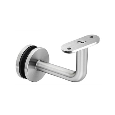 316 Stainless Steel Handrail Round Bracket for Glass - Compatible with Square or Rectangular Rail - Model B