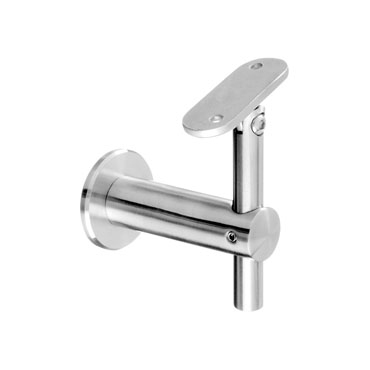 316 Stainless Steel Handrail Round Bracket for Wall - Compatible with Square or Rectangular Rail - Model A