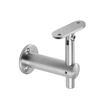 316 Stainless Steel Handrail Round Bracket for Wall - Compatible with Square or Rectangular Rail - Model B