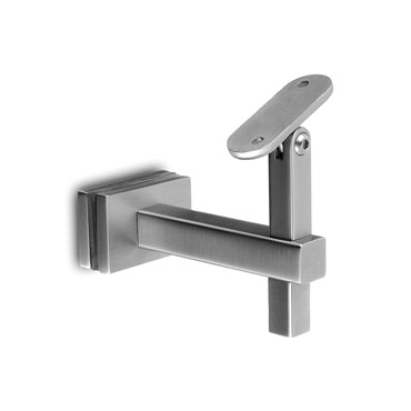 316 Stainless Steel Handrail Square Bracket for Glass - Compatible with Square or Rectangular Rail