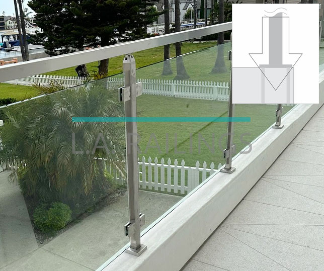 Top-mounted glass railings by LA Railings