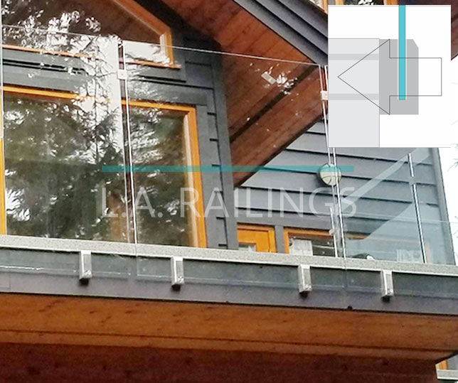 Fascia-mounted glass railings by LA Railings