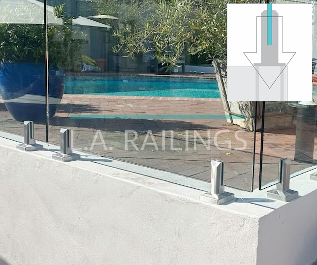 Top-mounted glass railings by LA Railings