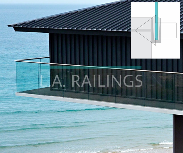 Fascia-mounted glass railings by LA Railings